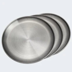 Assiette Plate De Camping | Diamètre Env. 23 Cm | Acier Inox | 3 Assiettes -Plein Air Camping Magasin assiette plate de camping diametre env 23 cm acier inox 3 assiettes 2