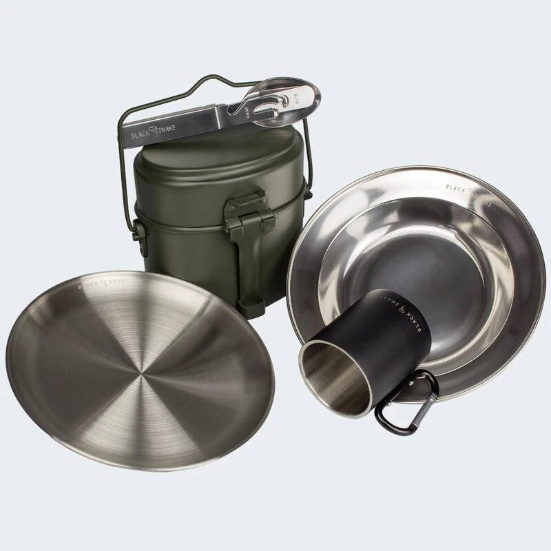 Batterie De Cuisine De Camping, Assiette Plate & Creuse, Couverts Et Tasse Set 3 Batterie De Cuisine De Camping, Assiette Plate & Creuse, Couverts Et Tasse Set – Image 3