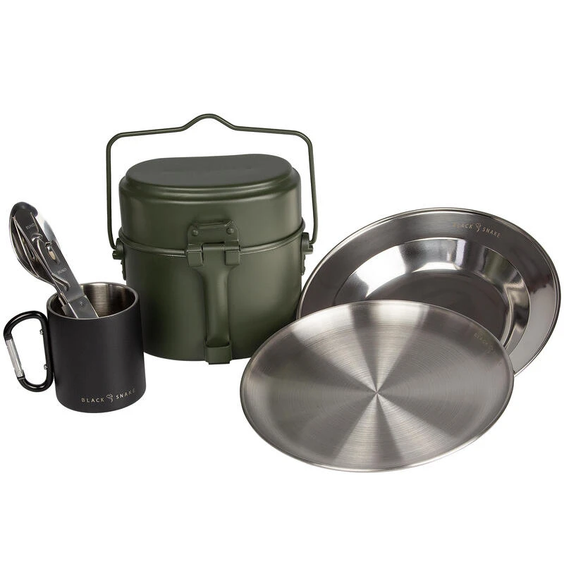 Batterie De Cuisine De Camping, Assiette Plate & Creuse, Couverts Et Tasse Set 1 Batterie De Cuisine De Camping, Assiette Plate & Creuse, Couverts Et Tasse Set