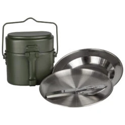 Batterie De Cuisine De Camping, Assiette Plate & Creuse Et Couverts Set