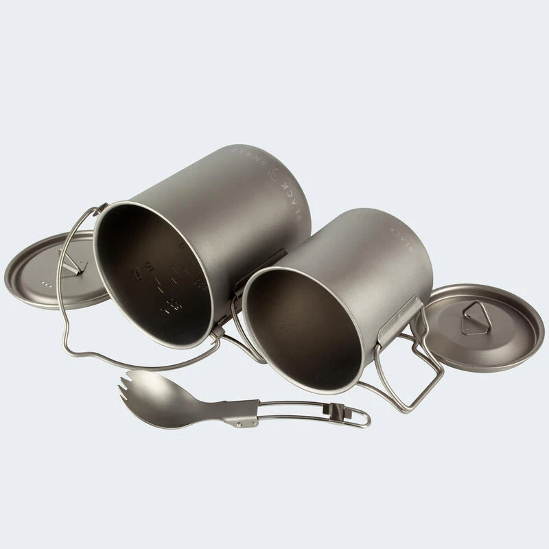 Batterie De Cuisine De Camping Set | Casseroles + Fourchette/Cuillère | Titane 2 Batterie De Cuisine De Camping Set | Casseroles + Fourchette/Cuillère | Titane – Image 2