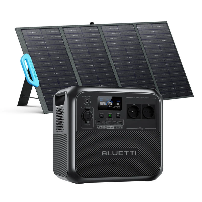 BLUETTI Générateur Électrique Solaire AC180 Avec Panneau Solaire PV120 1 BLUETTI Générateur Électrique Solaire AC180 Avec Panneau Solaire PV120