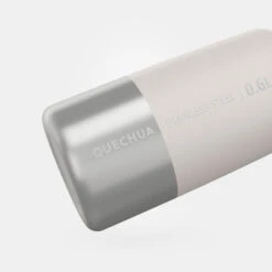 Quechua Gourde Inox 0,6L Avec Bouchon à Vis Pour La Randonnée - Blanc -Plein Air Camping Magasin gourde inox 06l avec bouchon a vis pour la randonnee blanc 2
