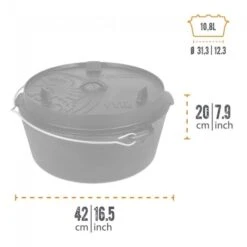 Petromax Dutch Oven FT12-12QT - Sans Pieds -Plein Air Camping Magasin petromax dutch oven ft12 12qt sans pieds 2