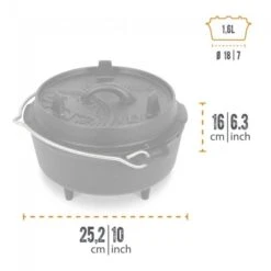 Petromax Dutch Oven FT3-3QT (avec Pieds) Et Levier De Couvercle -Plein Air Camping Magasin petromax dutch oven ft3 3qt avec pieds et levier de couvercle 2
