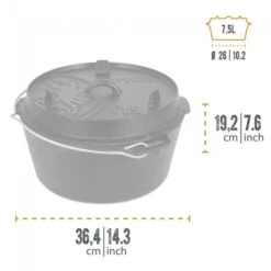 Petromax Dutch Oven FT9-9QT (Sans Pieds) Set - Poêle + Levier De Couvercle + -Plein Air Camping Magasin petromax dutch oven ft9 9qt sans pieds set poele levier de couvercle 2
