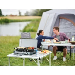Campingaz Réchaud De Camping à Gaz 2 Feux Camp & Grill - Plancha, Grill Et Wok -Plein Air Camping Magasin rechaud de camping a gaz 2 feux camp and grill plancha grill et wok 8