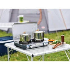 Campingaz Réchaud De Camping à Gaz 2 Feux Camp & Grill - Plancha, Grill Et Wok -Plein Air Camping Magasin rechaud de camping a gaz 2 feux camp and grill plancha grill et wok 9