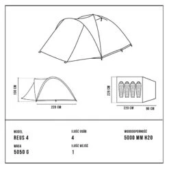 Tente De Camping - Alpinus REUS 4 - 4 Places -Plein Air Camping Magasin tente de camping alpinus reus 4 4 places 2