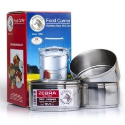 Zebra Porte-nourriture En Acier Inoxydable 12cm X 3 Couches -Plein Air Camping Magasin zebra porte nourriture en acier inoxydable 12cm x 3 couches 2